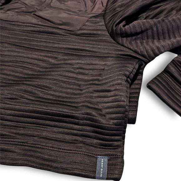 Perry Ellis Men’s Quarter-Zip Pullover Shirt Size M – Brown Ribbed Knit - Picture 4 of 4
